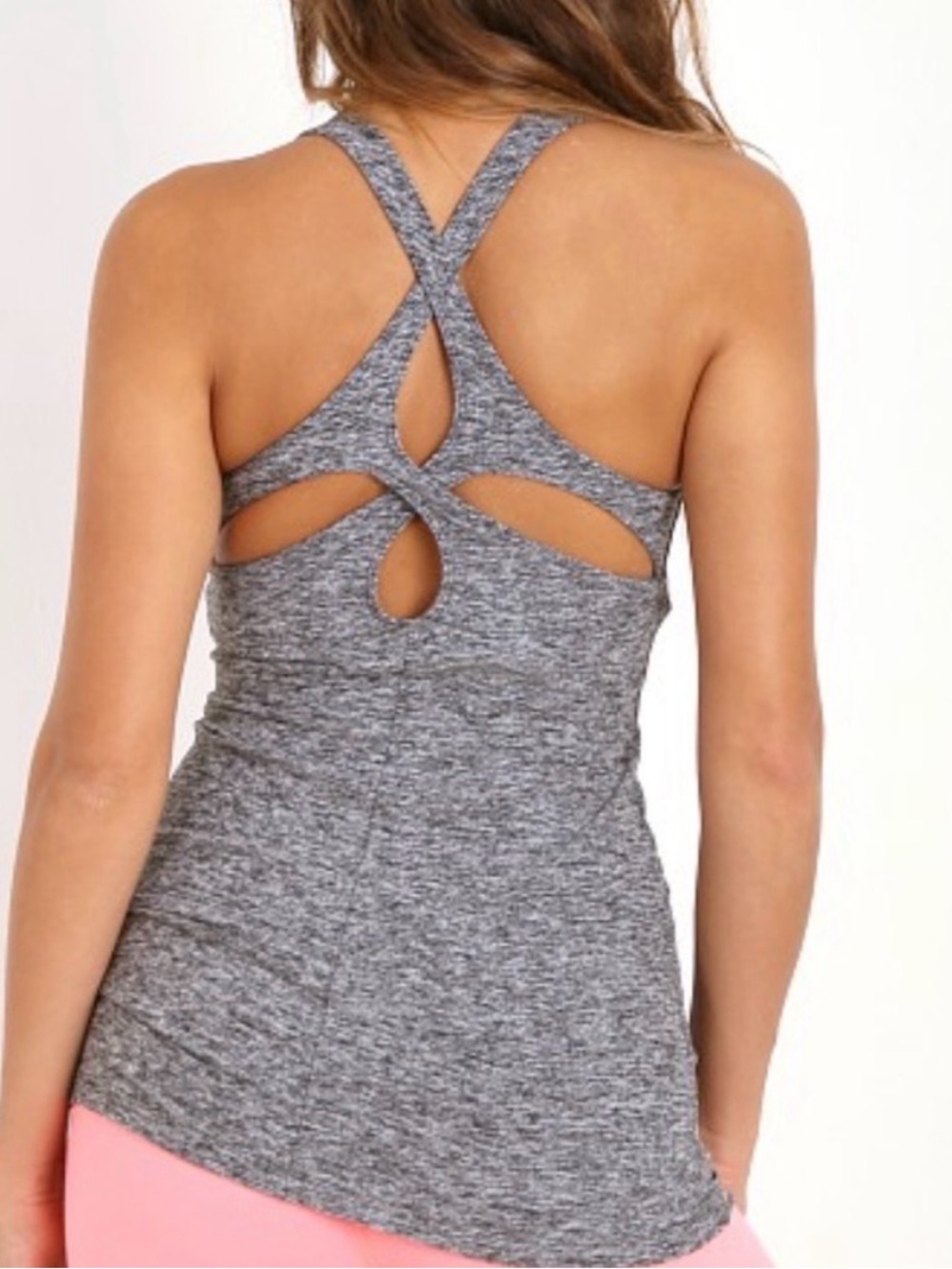 Beyond Yoga Blue Heather Racerback Tank Top